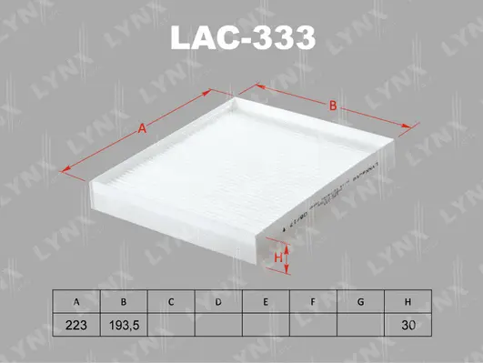 Filter, cabin air (LAC-333)
