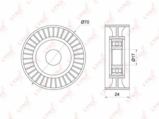 Tensioner Pulley, V-ribbed belt (PB-5147)
