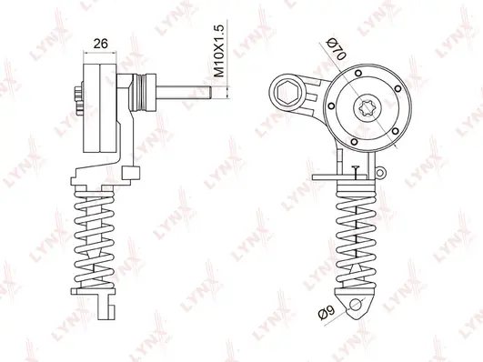 Belt Tensioner, V-ribbed belt (PT-3034)