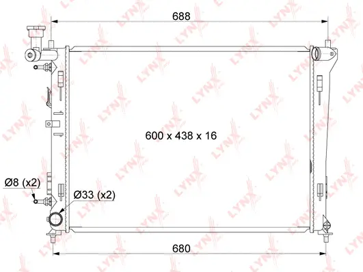 Radiator, engine cooling (RB-1055)