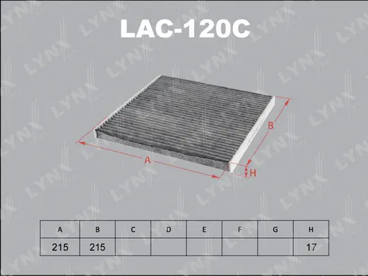 Filter, cabin air (LAC-120C)