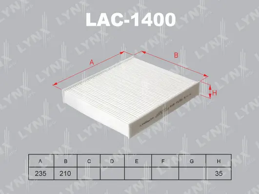 Filter, cabin air (LAC-1400)