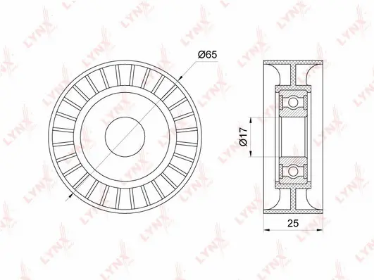 Tensioner Pulley, V-ribbed belt (PB-5203)