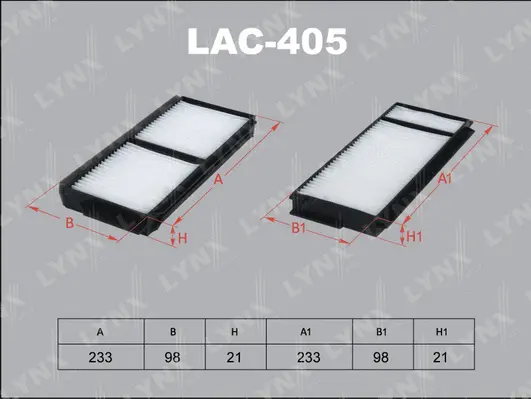 Filter, cabin air (LAC-405)
