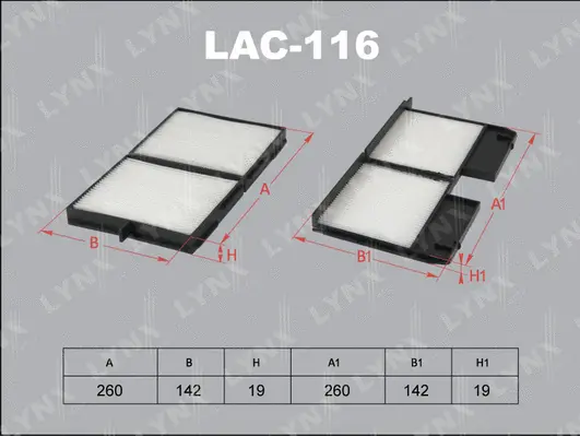 Filter, cabin air (LAC-116)