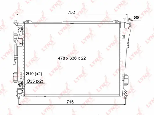 Radiator, engine cooling (RB-1070)