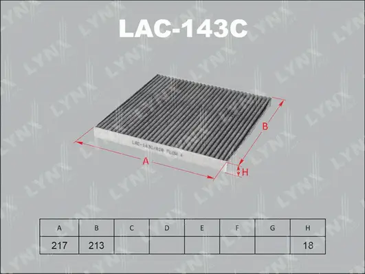 Filter, cabin air (LAC-143C)