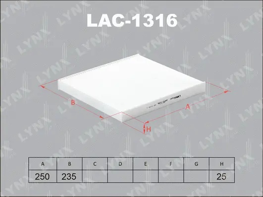 Filter, cabin air (LAC-1316)