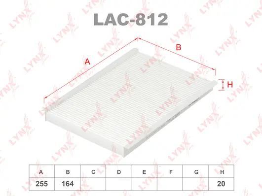 Filter, cabin air (LAC-812)