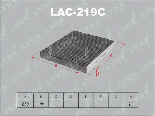 Filter, cabin air (LAC-219C)