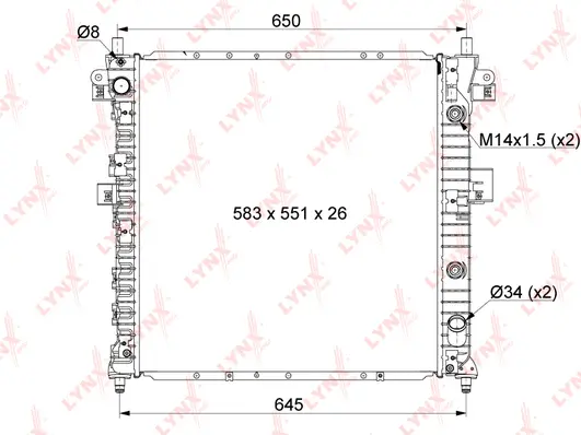 Radiator, engine cooling (RB-1007)