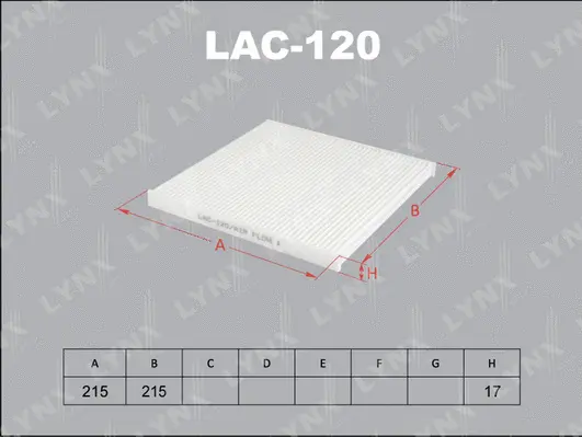 Filter, cabin air (LAC-120)