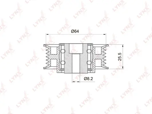 Deflection/Guide Pulley, V-ribbed belt (PB-7016)