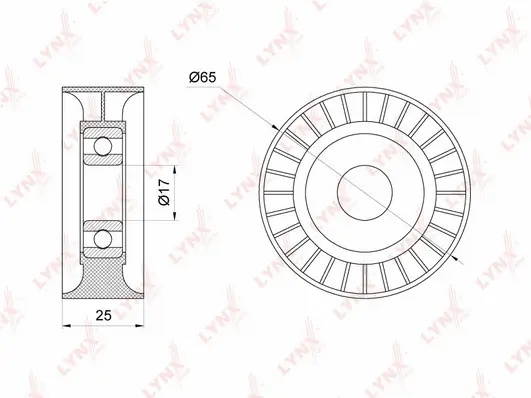 Tensioner Pulley, V-ribbed belt (PB-5237)