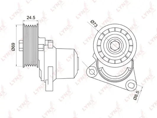 Belt Tensioner, V-ribbed belt (PT-3026)