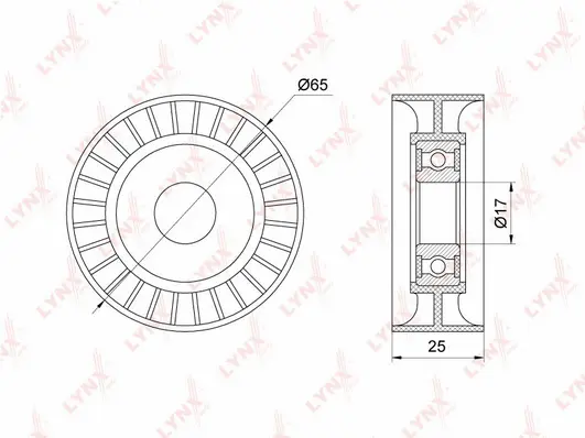 Tensioner Pulley, V-ribbed belt (PB-5202)
