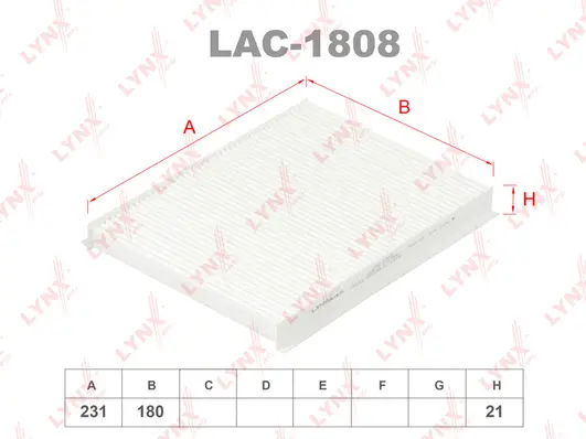 Filter, cabin air (LAC-1808)