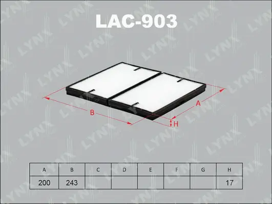 Filter, cabin air (LAC-903)