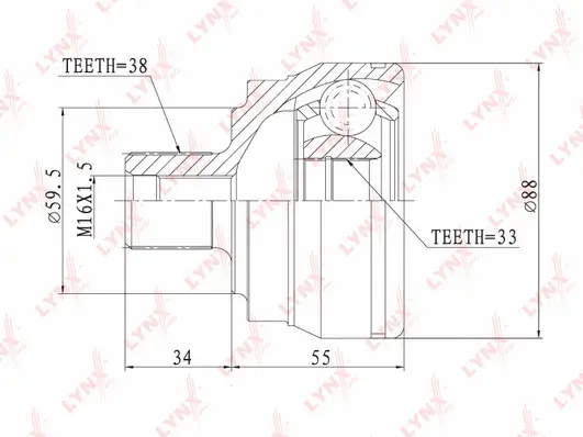 Joint Kit, drive shaft (CO-2802)