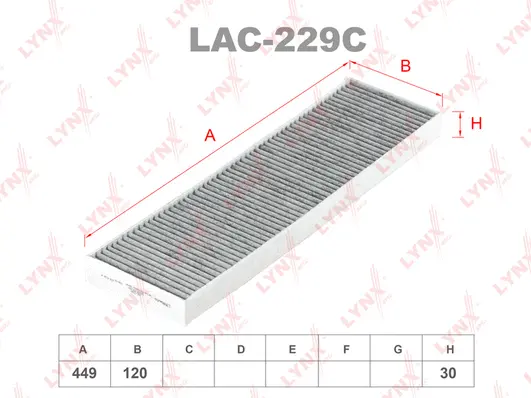 Filter, cabin air (LAC-229C)