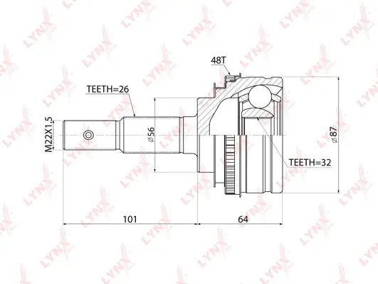Joint Kit, drive shaft (CO-7550A)