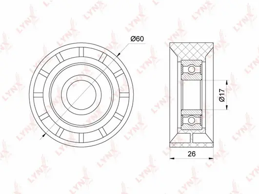 Tensioner Pulley, V-ribbed belt (PB-5272)