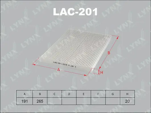 Filter, cabin air (LAC-201)