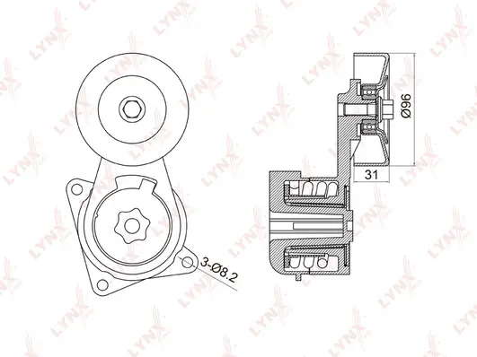 Belt Tensioner, V-ribbed belt (PT-3046)
