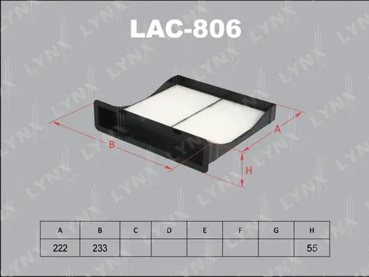 Filter, cabin air (LAC-806)