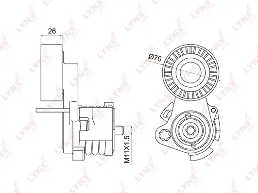 Belt Tensioner, V-ribbed belt (PT-3009)