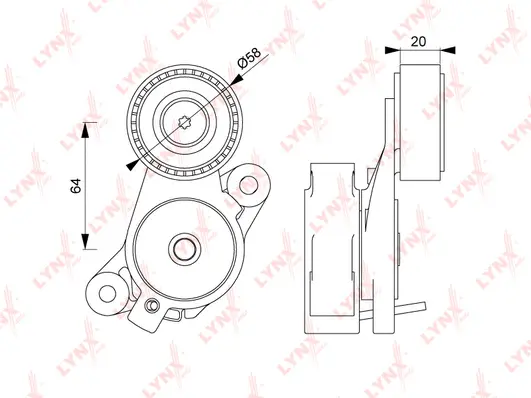 Belt Tensioner, V-ribbed belt (PT-3239)