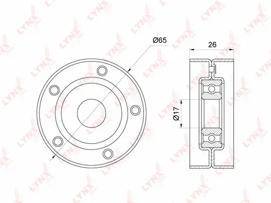 Tensioner Pulley, V-ribbed belt (PB-5309)