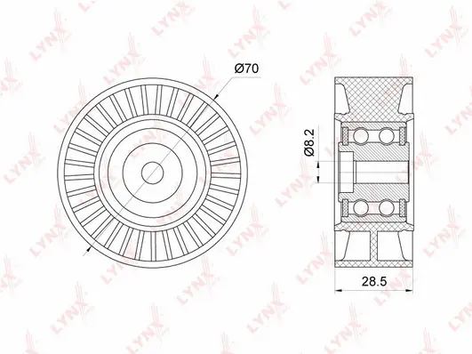 Deflection/Guide Pulley, V-ribbed belt (PB-7153)
