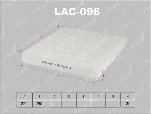 Filter, cabin air (LAC-096)