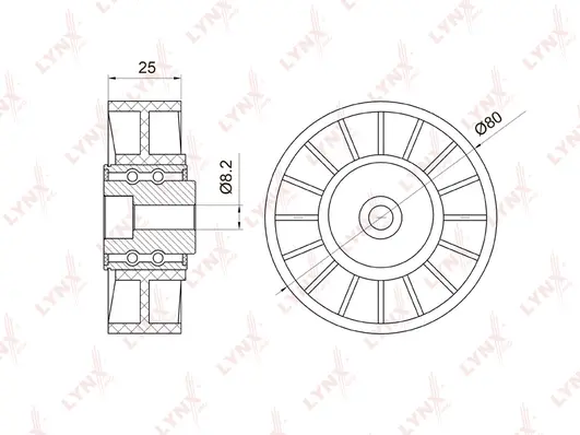 Tensioner Pulley, V-ribbed belt (PB-5008)