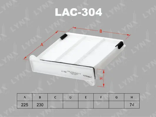 Filter, cabin air (LAC-304)