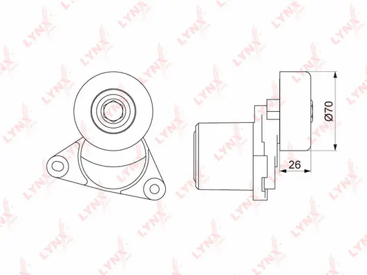 Belt Tensioner, V-ribbed belt (PT-3201)