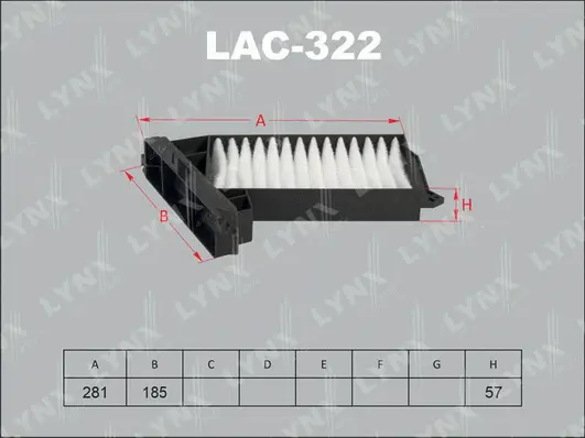 Filter, cabin air (LAC-322)