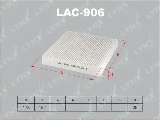 Filter, cabin air (LAC-906)
