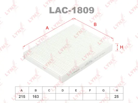 Filter, cabin air (LAC-1809)