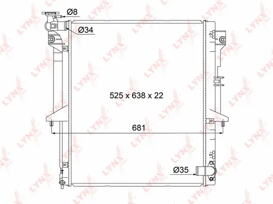 Radiator, engine cooling (RB-1096)