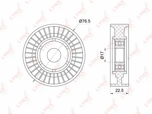 Tensioner Pulley, V-ribbed belt (PB-5357)