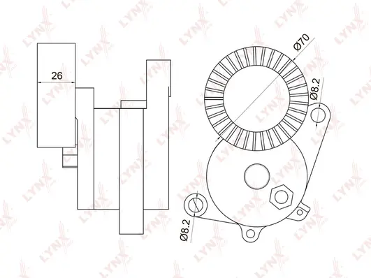 Belt Tensioner, V-ribbed belt (PT-3007)