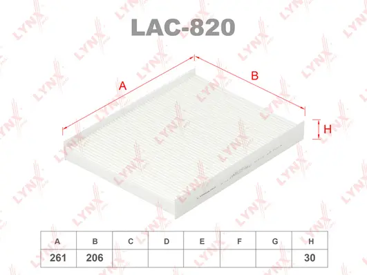 Filter, cabin air (LAC-820)