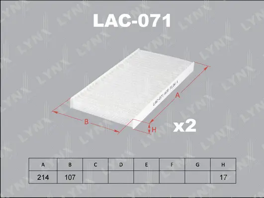 Filter, cabin air (LAC-071)