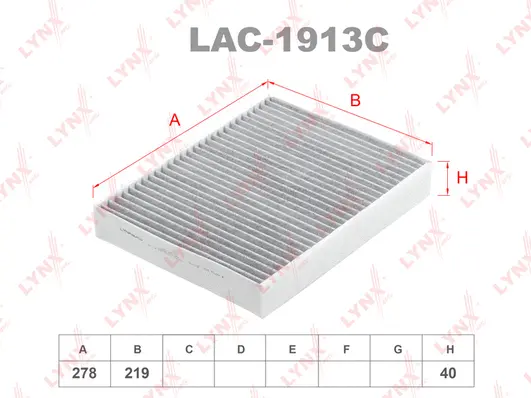 Filter, cabin air (LAC-1913C)