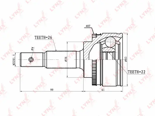 Joint Kit, drive shaft (CO-7502A)