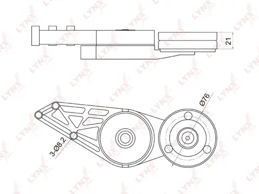 Belt Tensioner, V-ribbed belt (PT-3002)