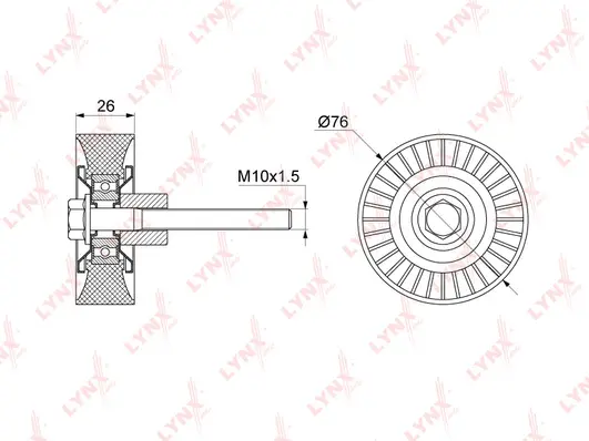 Deflection/Guide Pulley, V-ribbed belt (PB-7125)