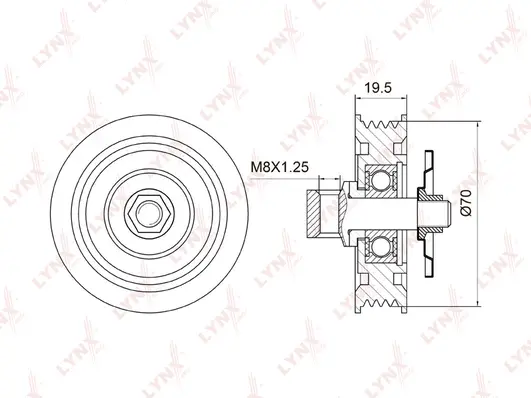 Tensioner Pulley, V-ribbed belt (PB-5034)